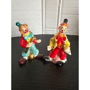 Vintage 1957 Napco Ceramic Clown Salt and Pepper Shakers Set Japan 1CX2775